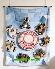 Burberry Plush Charms & Bag Print Flannel Sofa Throw Blanket B242